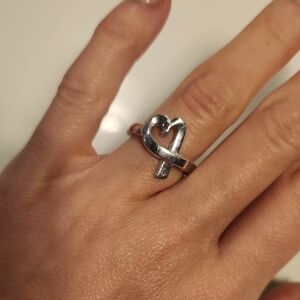 Tiffany & Co. Paloma Picasso Silver Heart Ring size 5.5